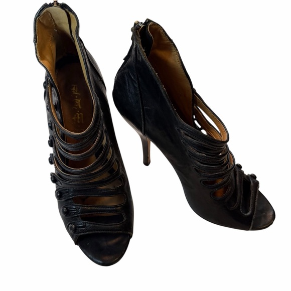 L.A.M.B Genuine Leather Stilettos Strappy caged heel bootie size 8 - Picture 5 of 9